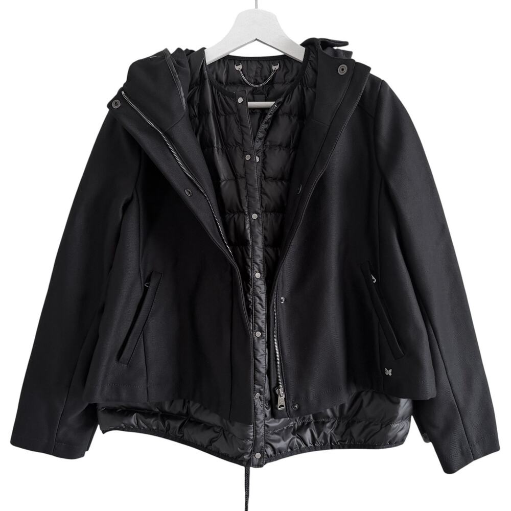 Max Mara Weekend Hybrid 3-in-1 Zip Hooded Zip Jacket Padded Vest Liner US 8